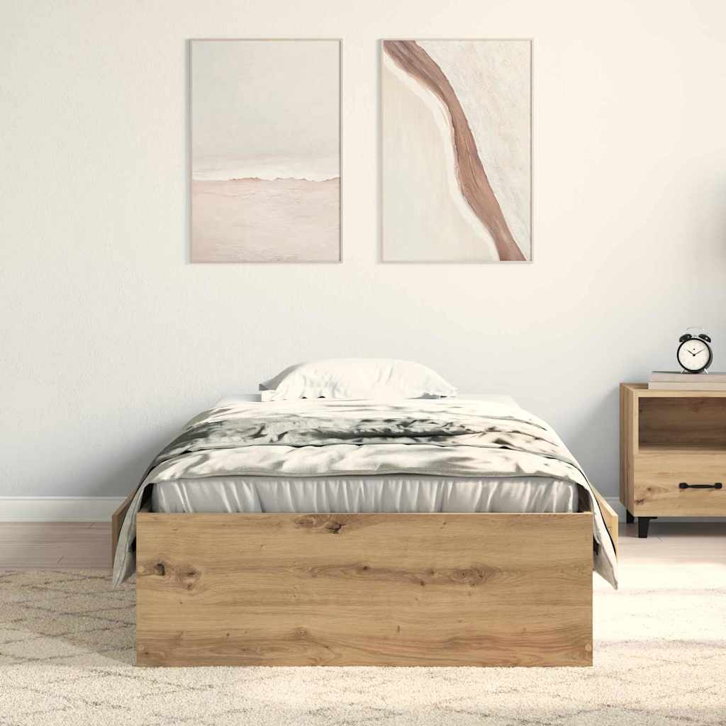 Krevetna konstrukcija s ladicama Umjetnički hrast 90 x 190 cm