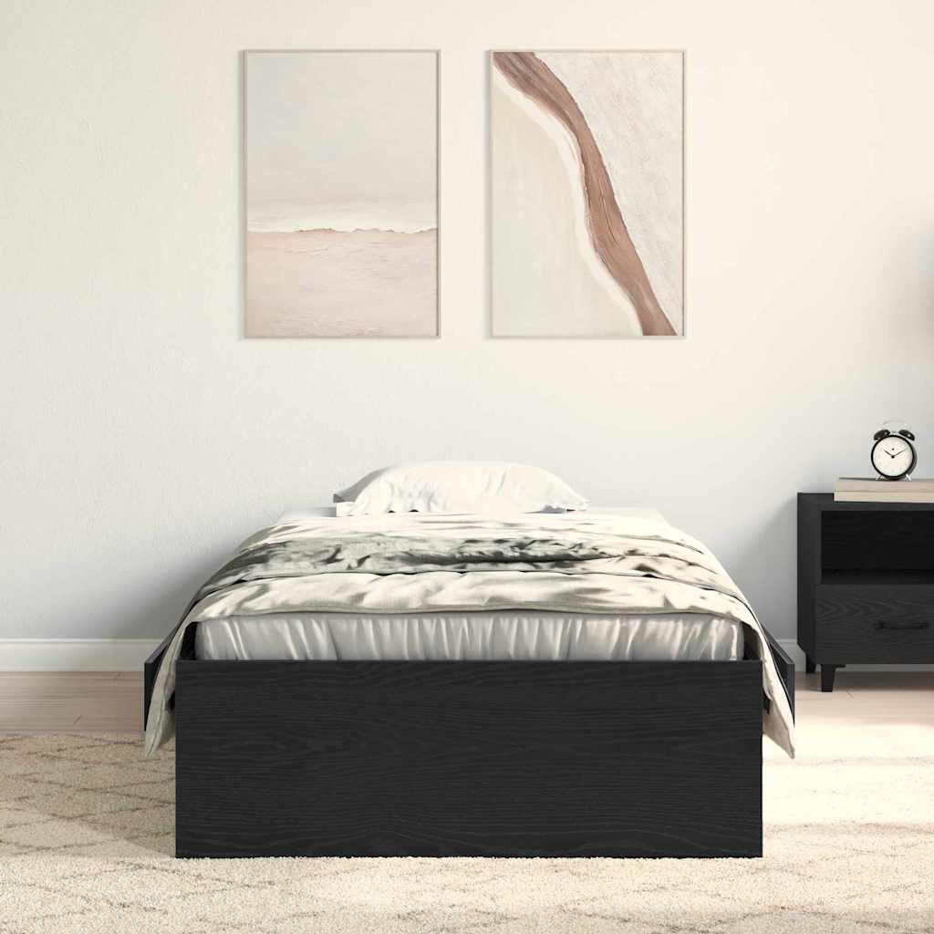 Krevetna konstrukcija Crni hrast 90 x 190 cm Konstruirano drvo