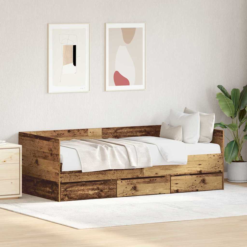Krevet na dan Staro drvo 90 x 190 cm Konstruirano drvo
