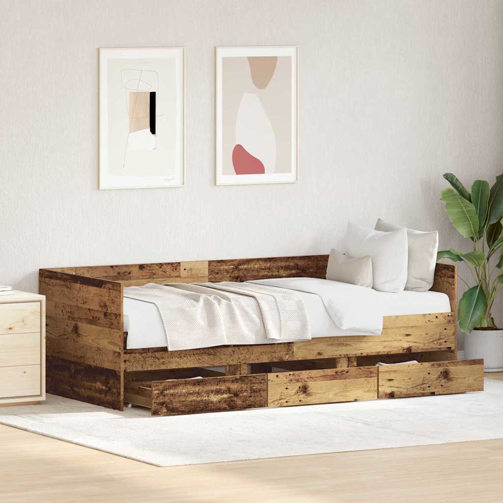 Krevet na dan Staro drvo 90 x 190 cm Konstruirano drvo