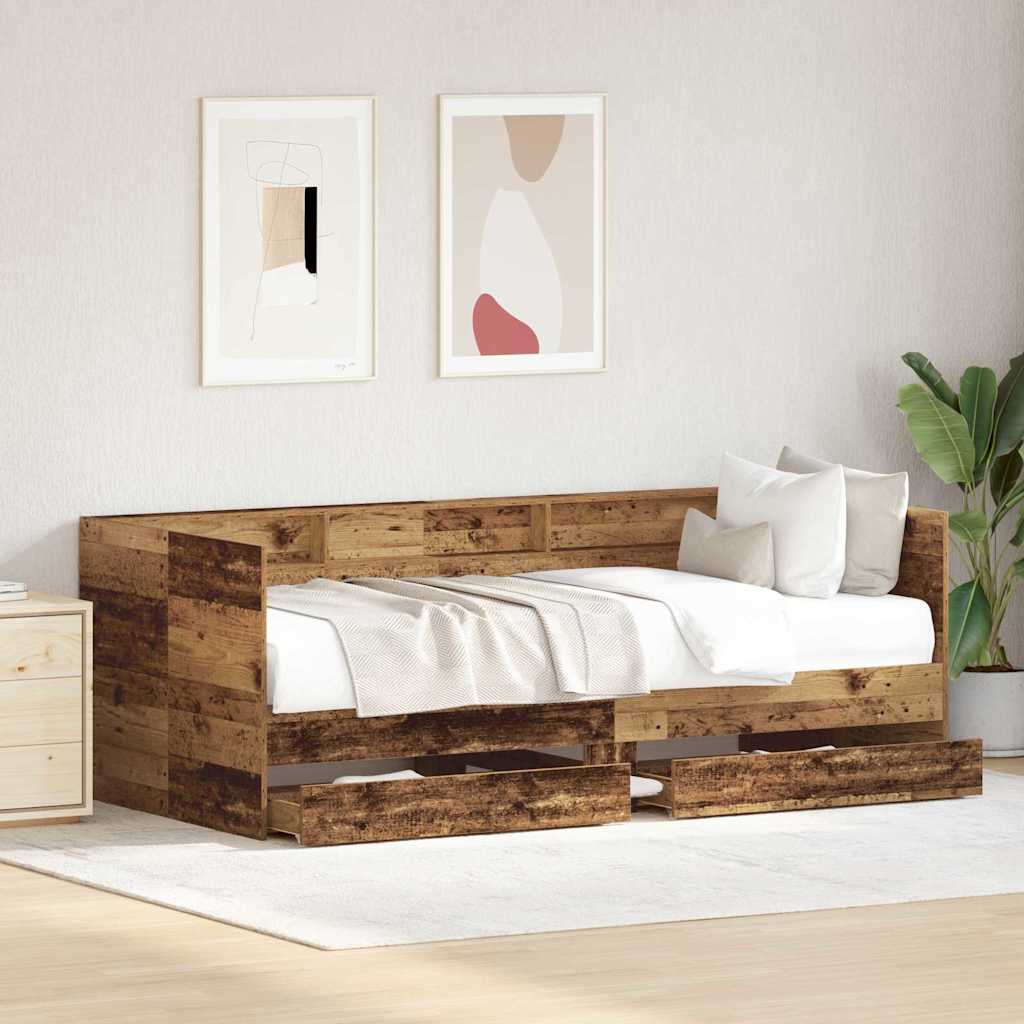 Krevet na dan Staro drvo 90 x 190 cm Konstruirano drvo