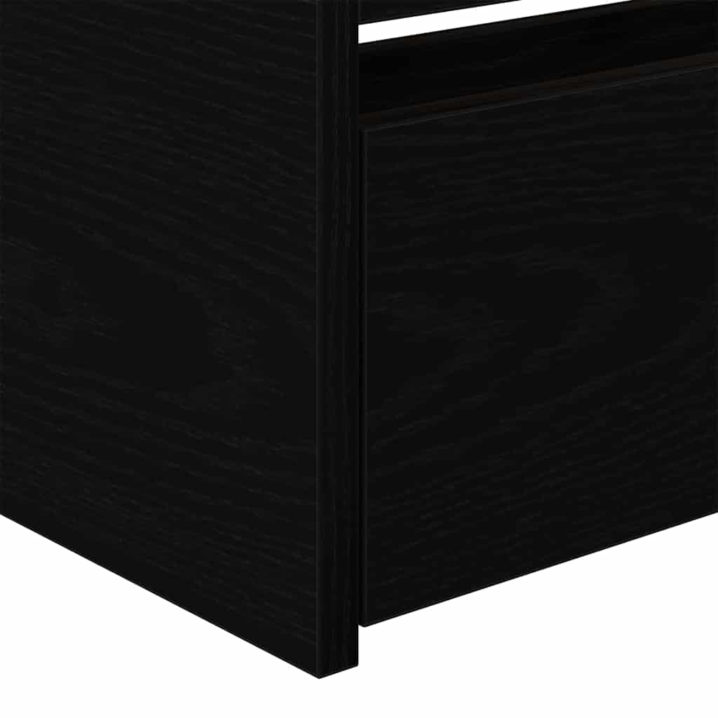 Krevet na dan Crni hrast 75 x 190 cm Konstruirano drvo