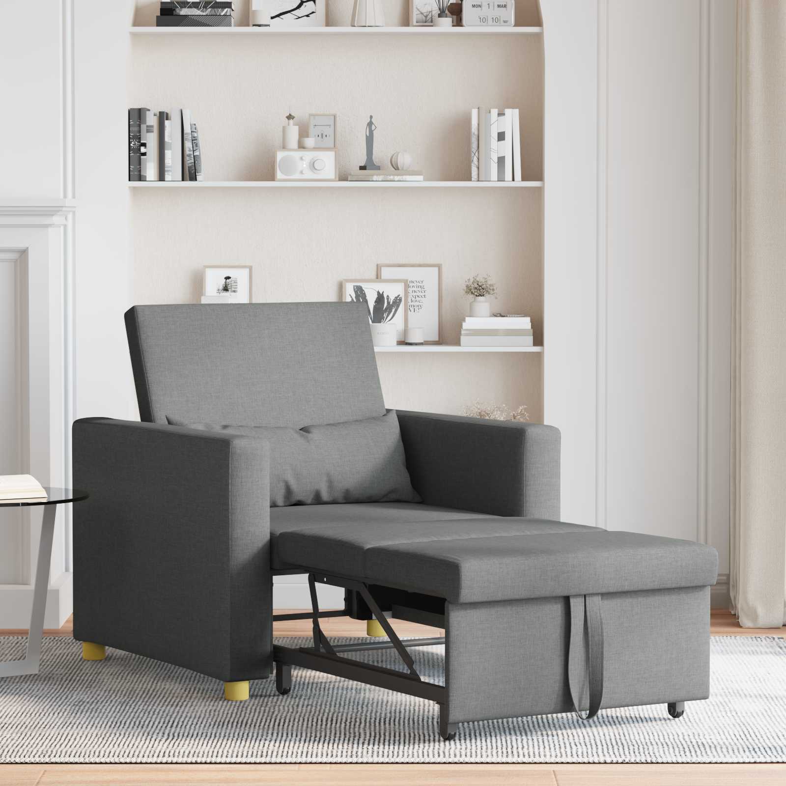 Sofa na razvlačenje Singl Tamno siva 90 x 165 x 87 cm tkanina