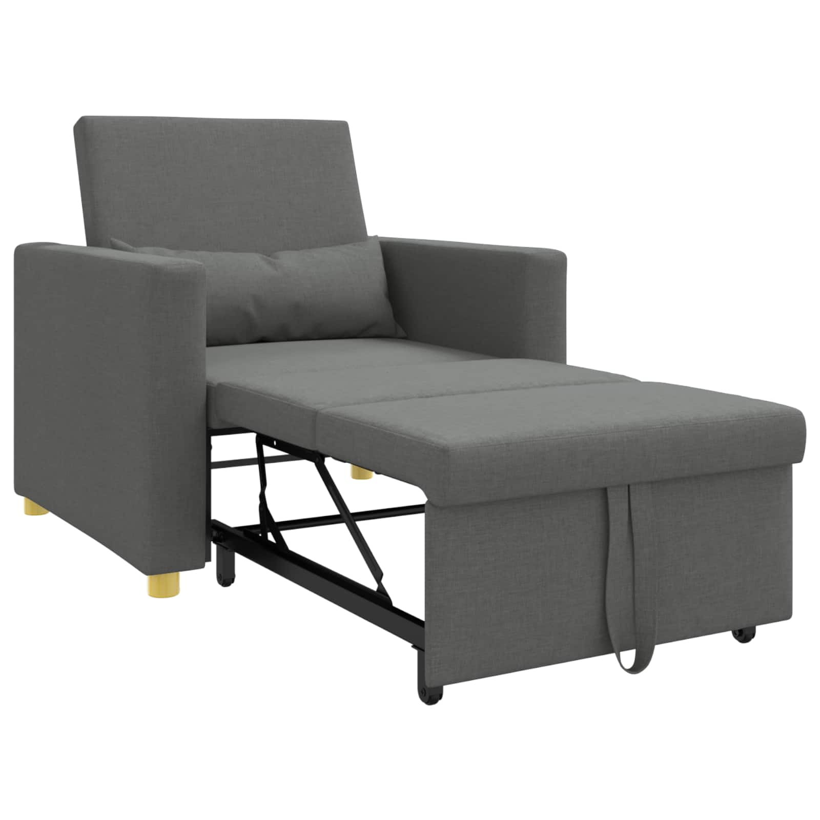 Sofa na razvlačenje Singl Tamno siva 90 x 165 x 87 cm tkanina