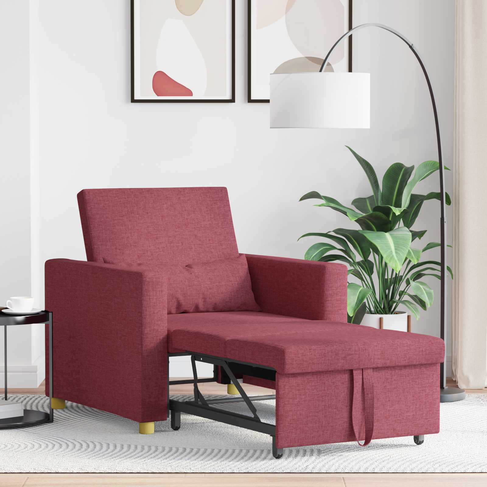 Sofa na razvlačenje Singl boja crnog vina 90 x 165 x 87 cm