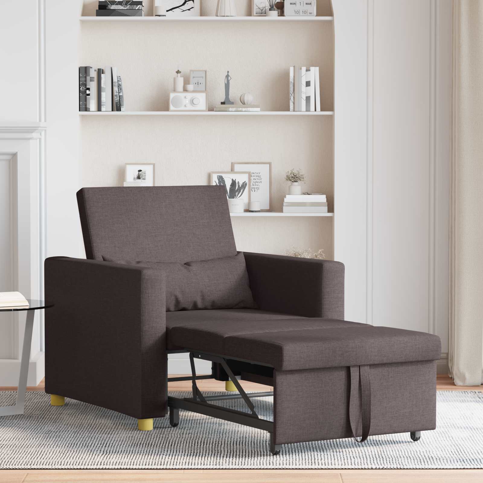 Sofa na razvlačenje Singl Tamno smeđa 90 x 165 x 87 cm tkanina