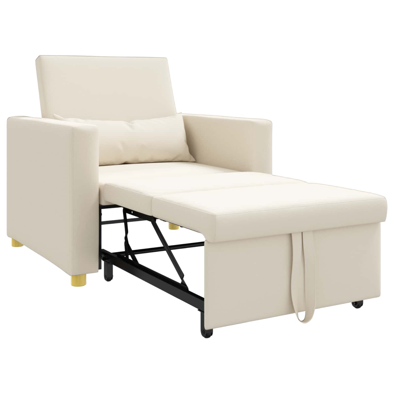 Sofa na razvlačenje Singl Krem bijelo 90 x 165 x 87 cm tkanina