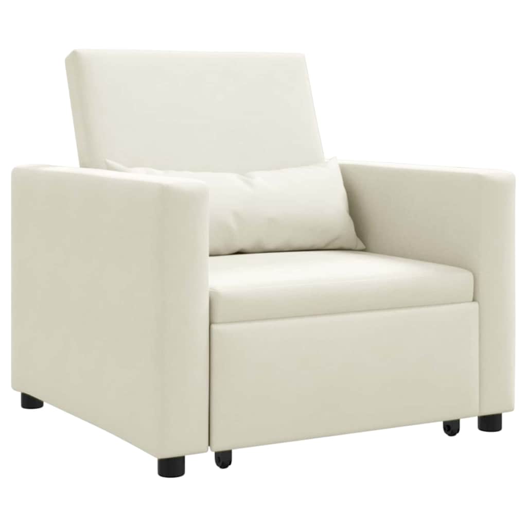Sofa na razvlačenje Singl s kotačima Krema Baršun