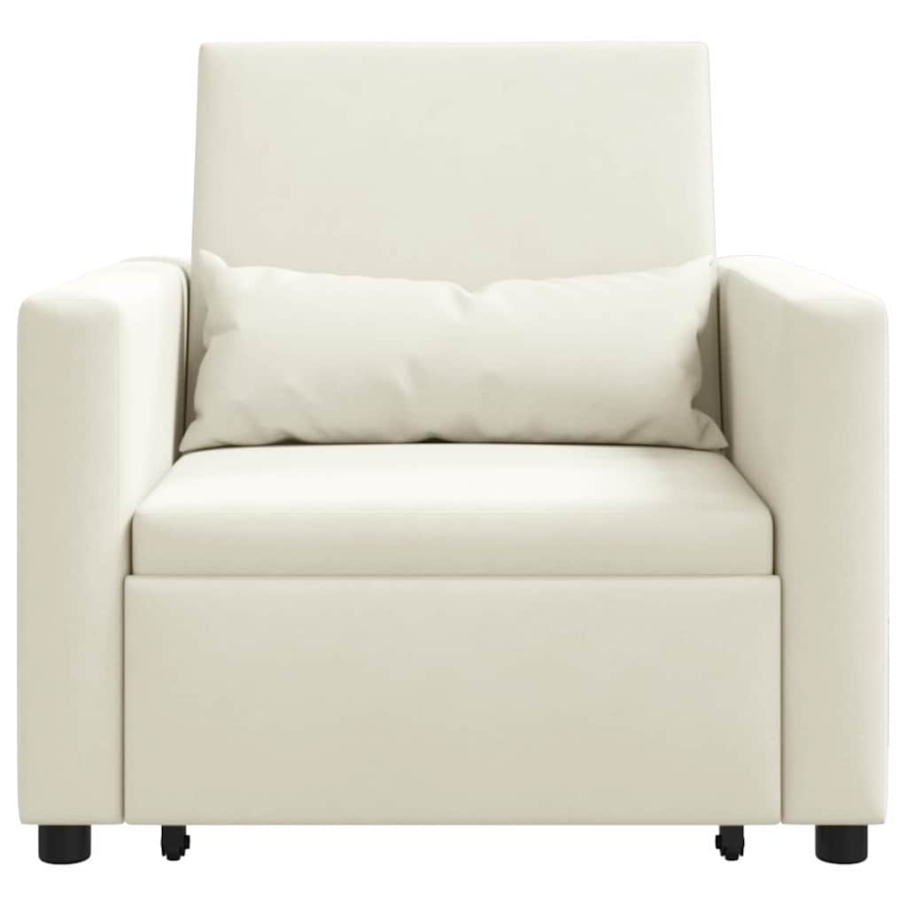 Sofa na razvlačenje Singl s kotačima Krema Baršun