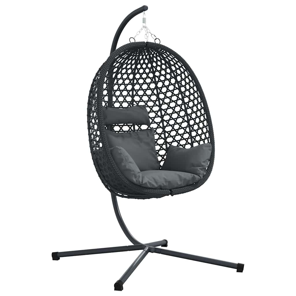 Viseća jaja stolica Antracit i crna 104 x 100 x 191 cm
