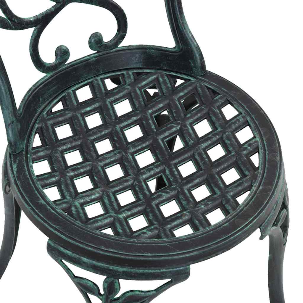 Bistro set za vrt 3 pcs Zelena Aluminij