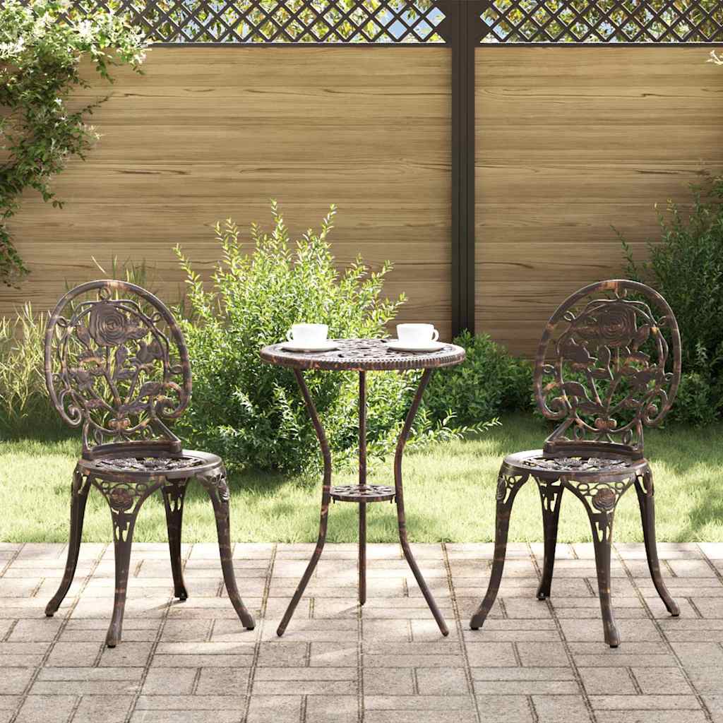 Bistro set za vrt 3 pcs Bronzana Aluminij