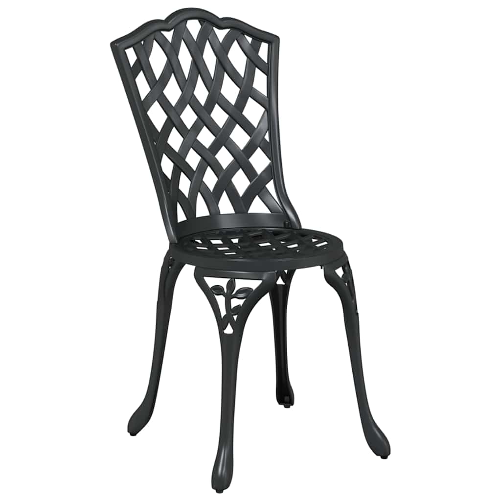 Bistro set za vrt 3 pcs Crna Aluminij