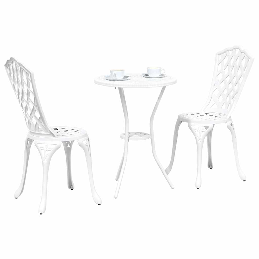 Bistro set za vrt 3 pcs Bijelo Aluminij