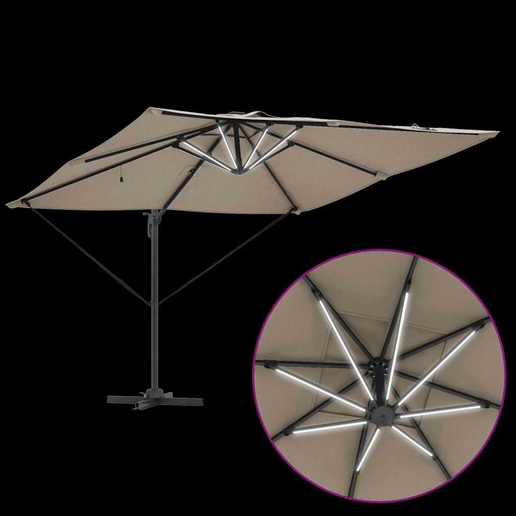 Suncobran Sivo-smeđa 286 x 284 x 270 cm Aluminij i poliester