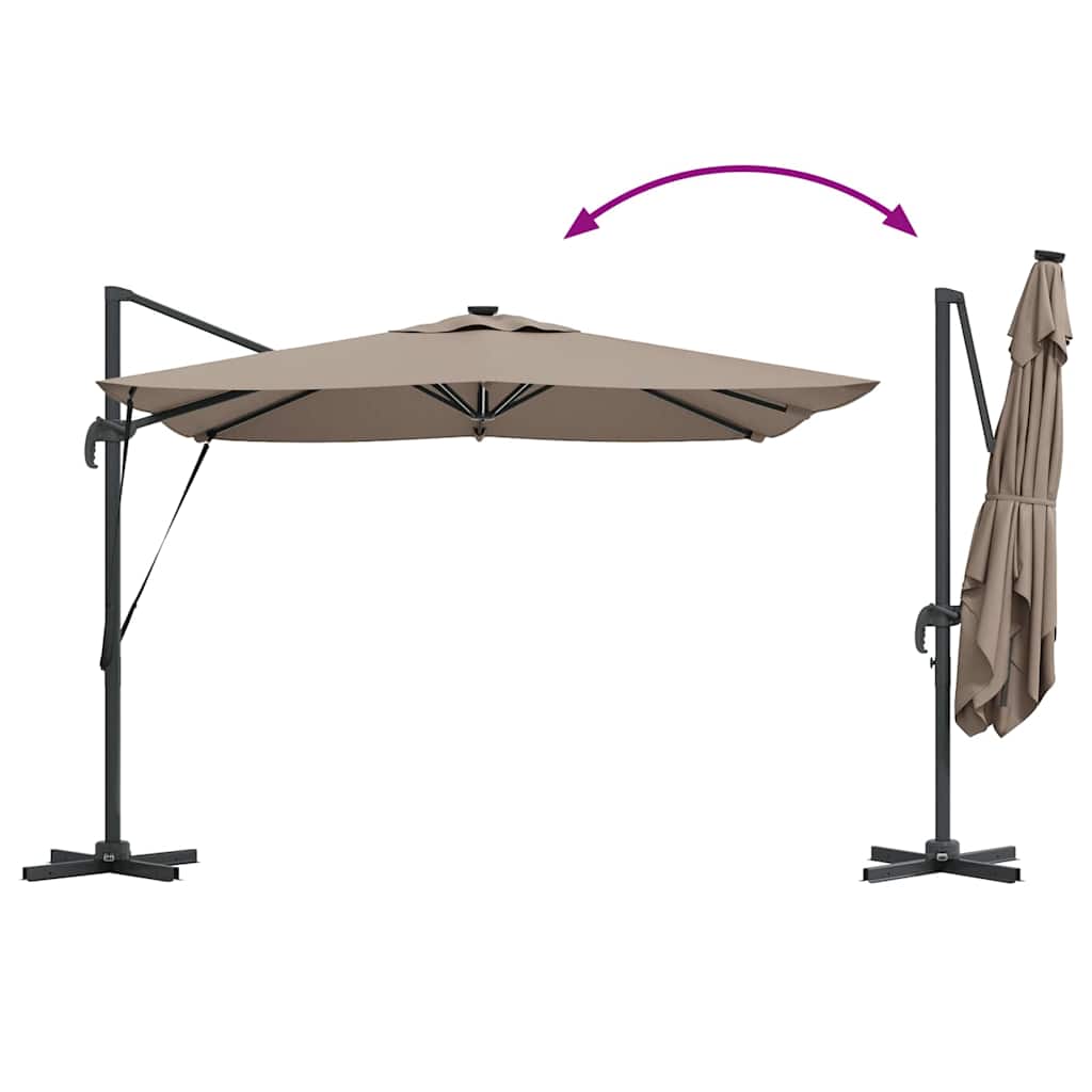 Suncobran Sivo-smeđa 286 x 284 x 270 cm Aluminij i poliester