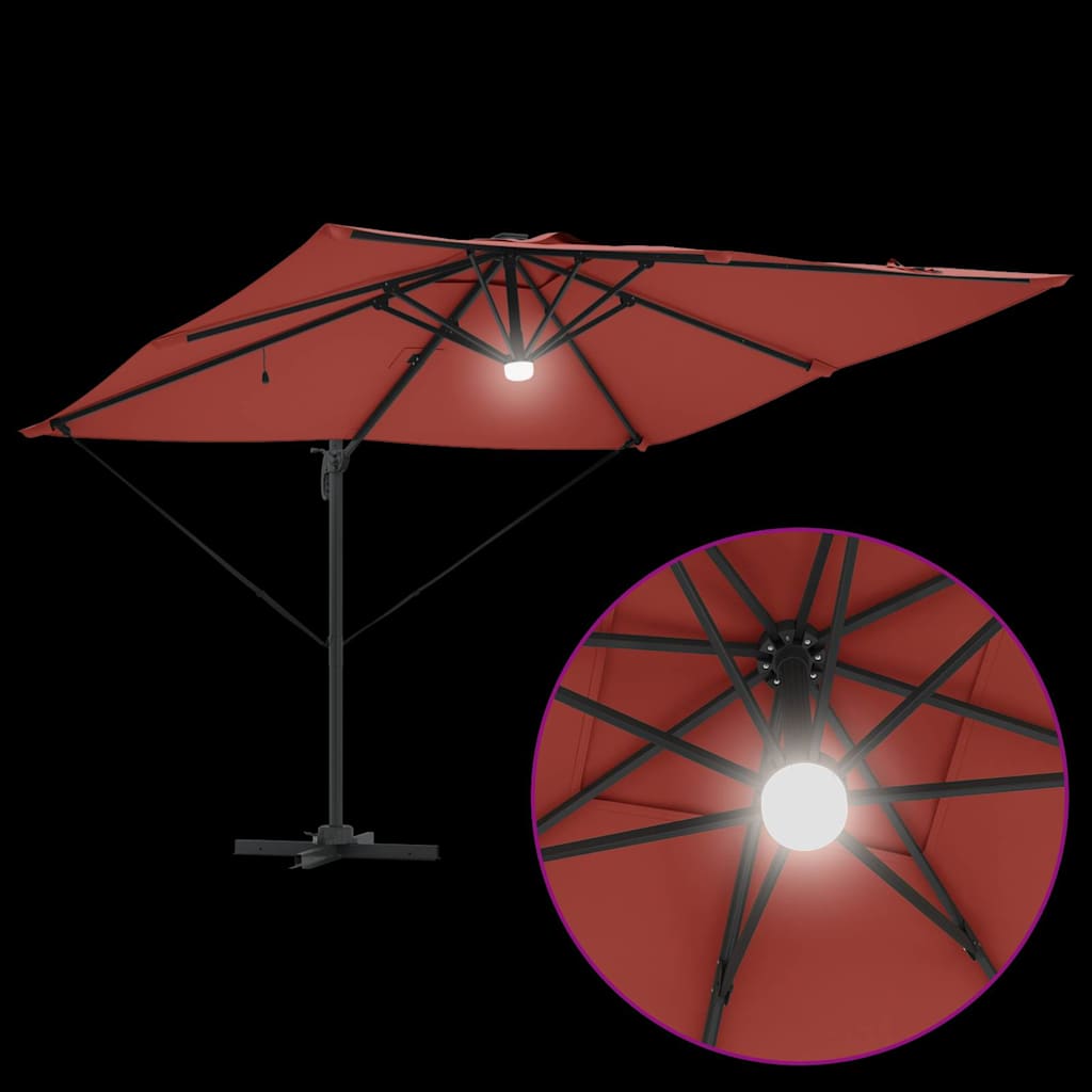 Roma Suncobran Crvena 286 x 284 x 270 cm Aluminij i poliester