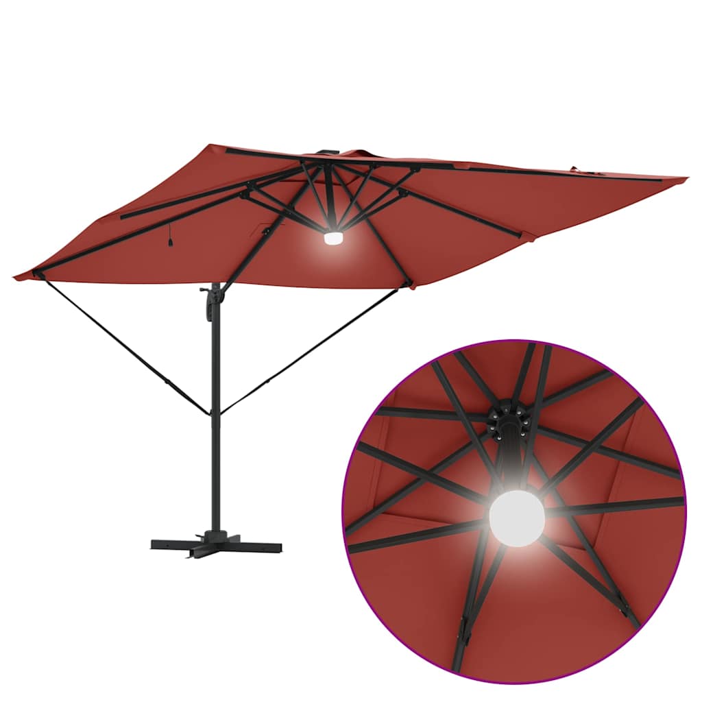 Roma Suncobran Crvena 286 x 284 x 270 cm Aluminij i poliester