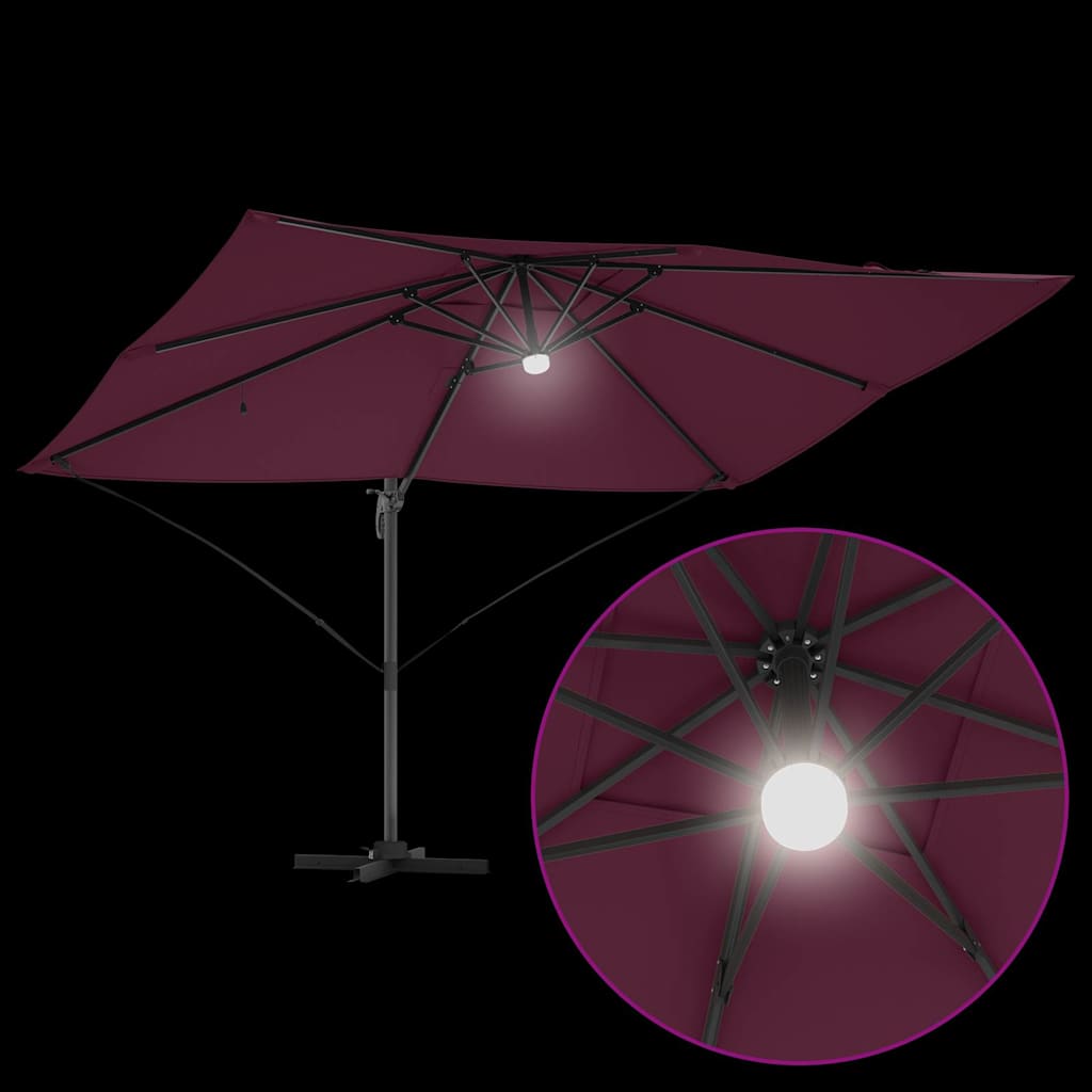 Suncobran S LED lampica Bordeaux Crvena 351 x 250 x 253 cm