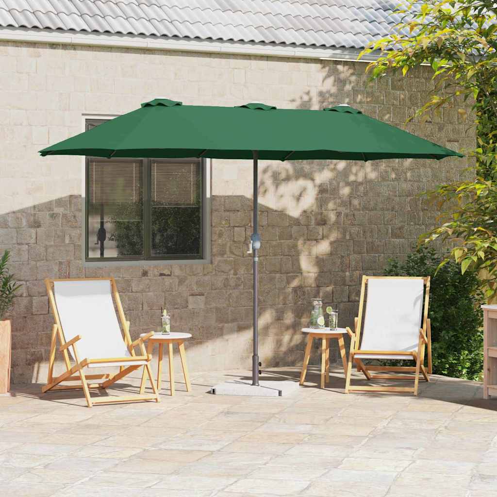 Vrtni suncobran Zelena 370 x 197 x 239 cm Poliester i aluminij