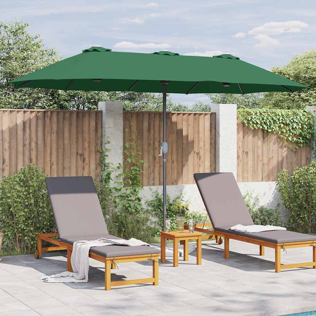 Vrtni suncobran Zelena 370 x 197 x 239 cm Poliester i aluminij