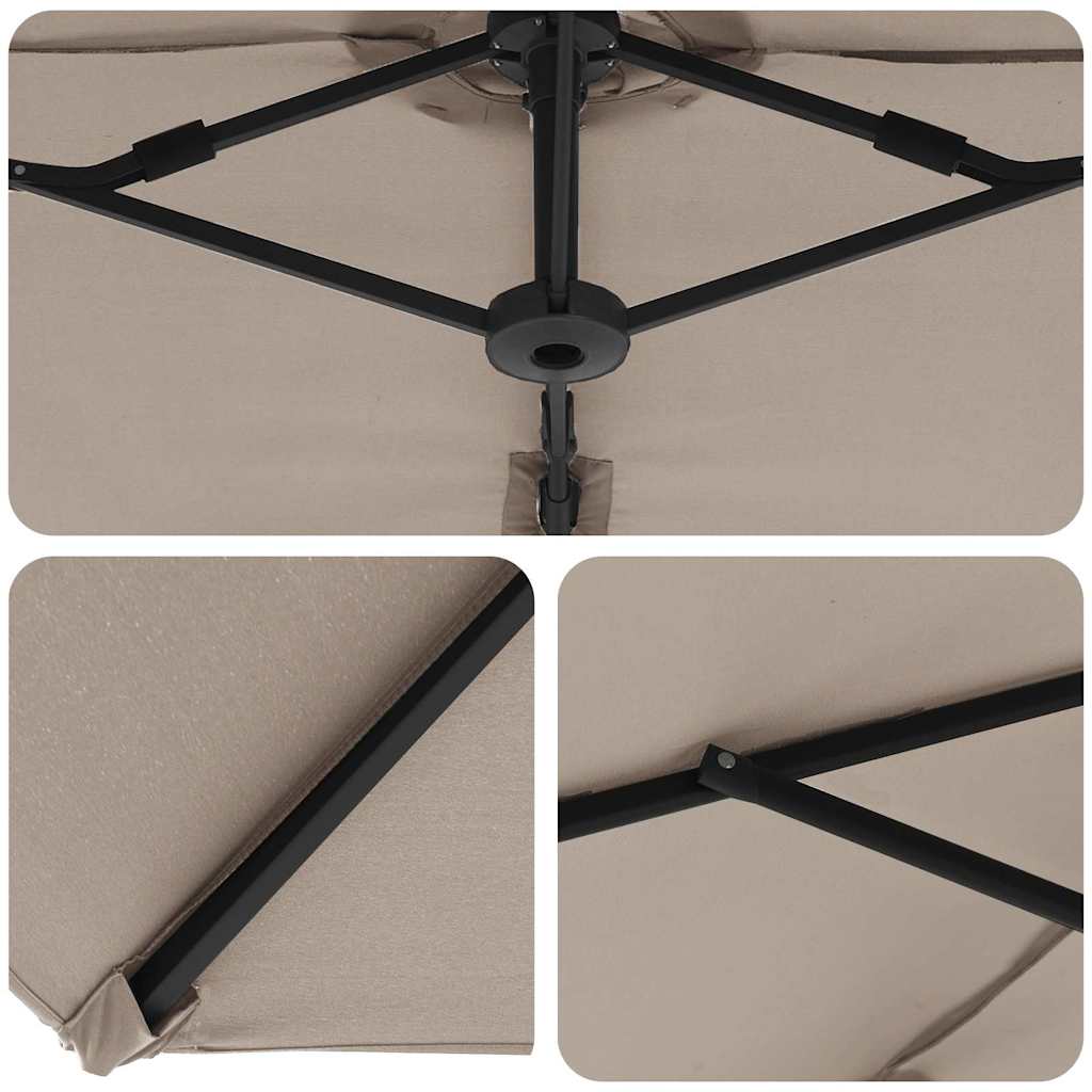 Suncobran Sivo-smeđa 372 x 198 x 243 cm Poliester i aluminij