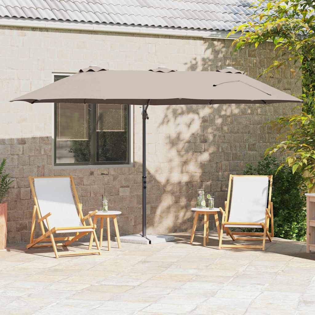 Suncobran Sivo-smeđa 372 x 198 x 243 cm Poliester i aluminij