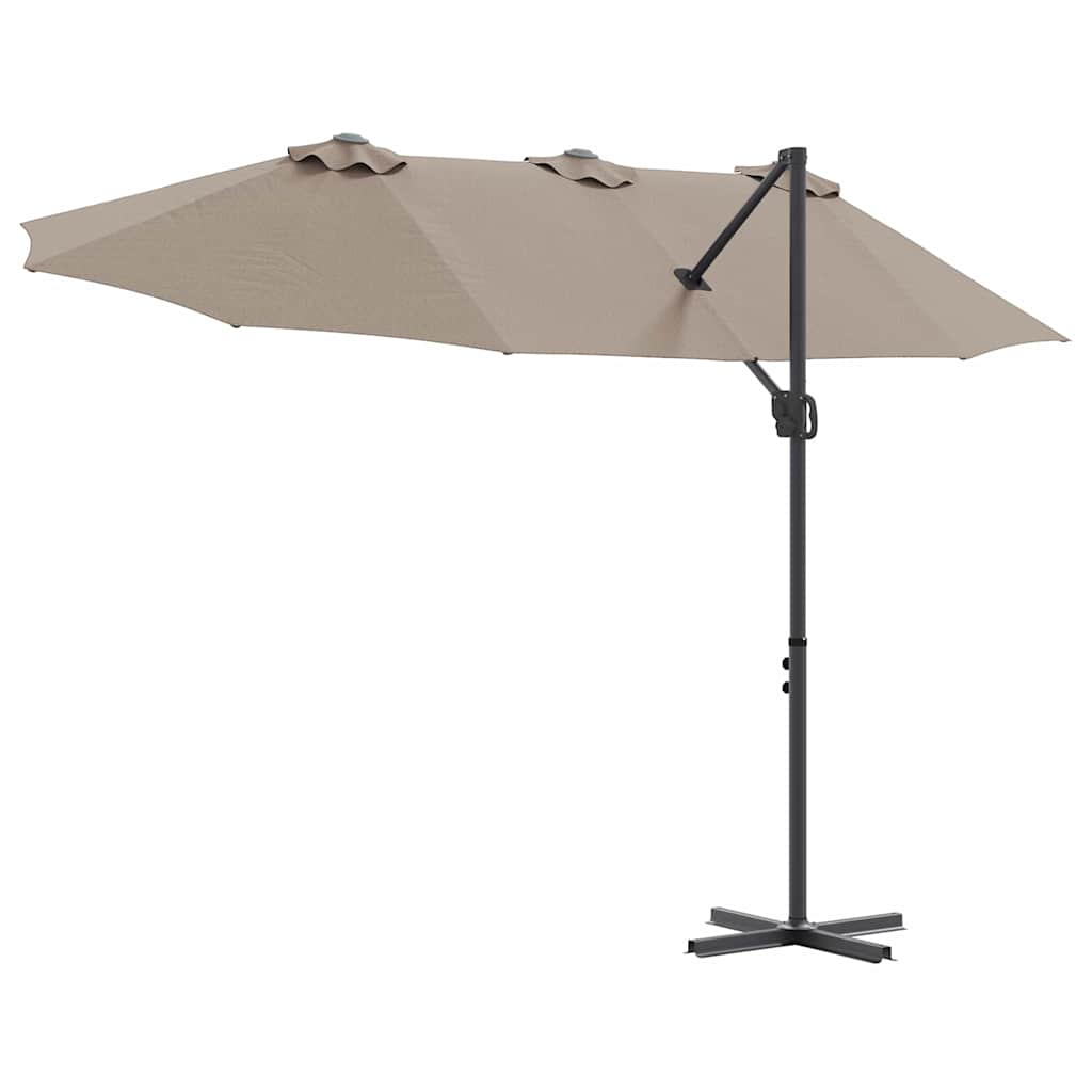 Suncobran Sivo-smeđa 372 x 198 x 243 cm Poliester i aluminij