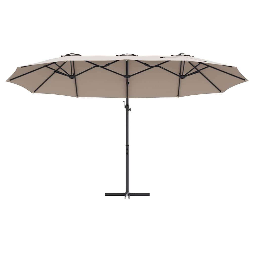 Suncobran Sivo-smeđa 372 x 198 x 243 cm Poliester i aluminij