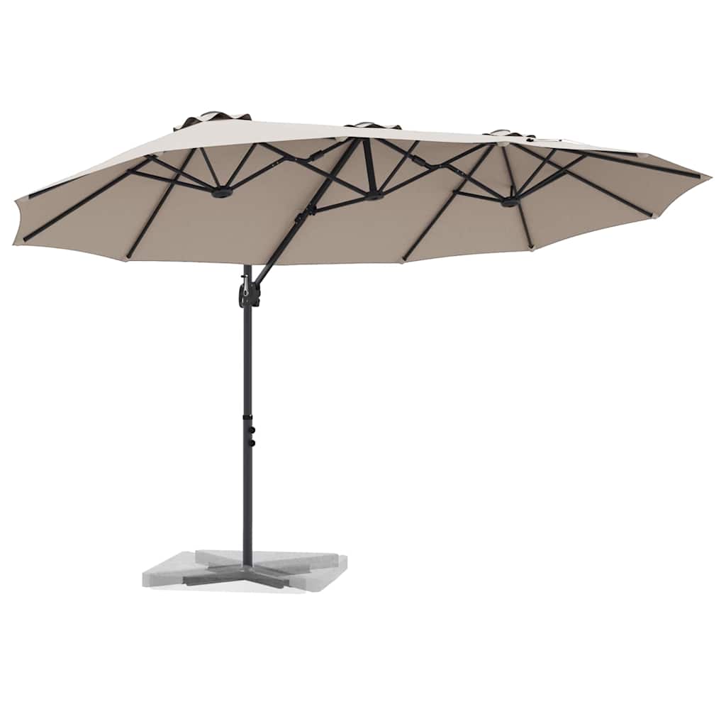 Suncobran Sivo-smeđa 372 x 198 x 243 cm Poliester i aluminij