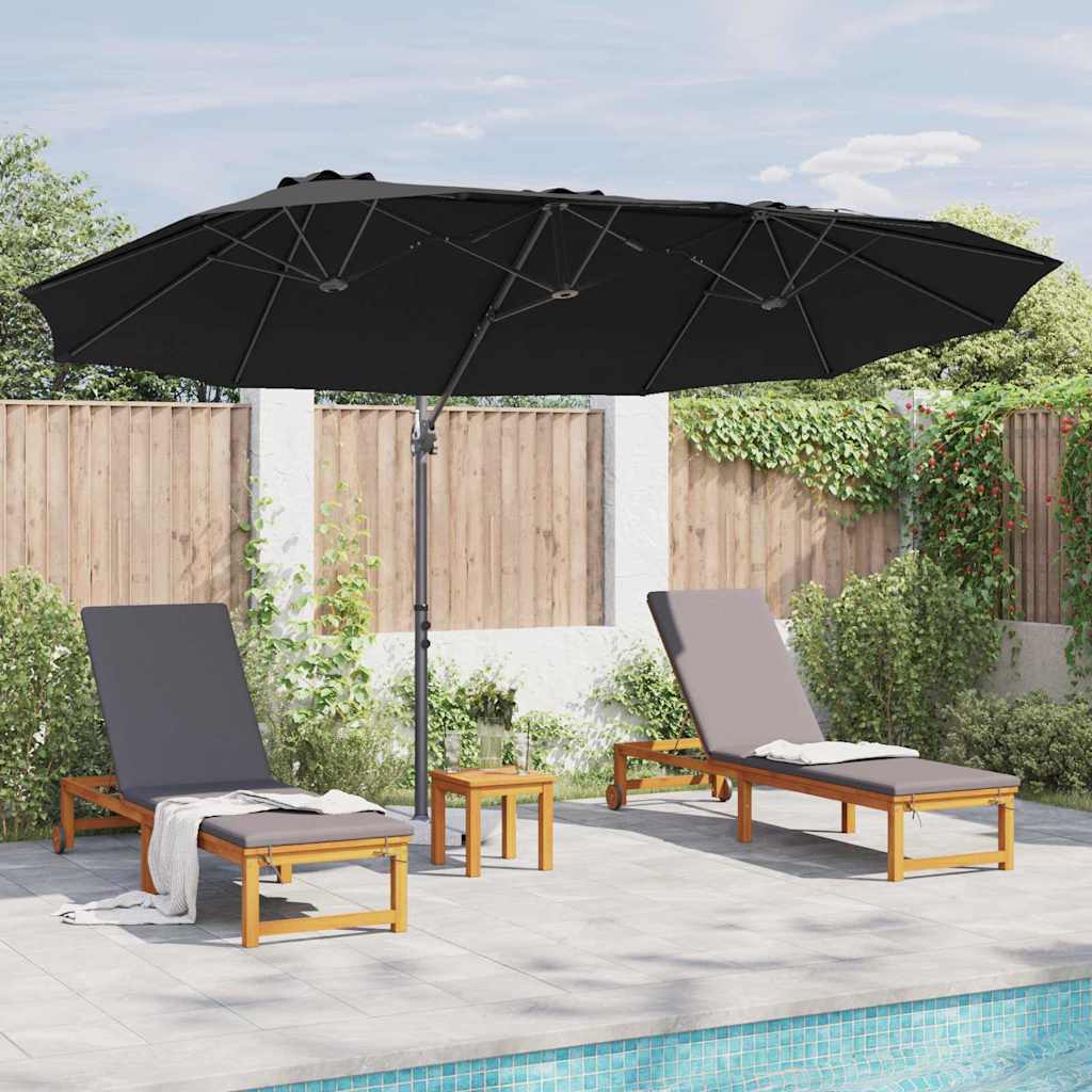 Suncobran Crna 372 x 198 x 243 cm Poliester i aluminij