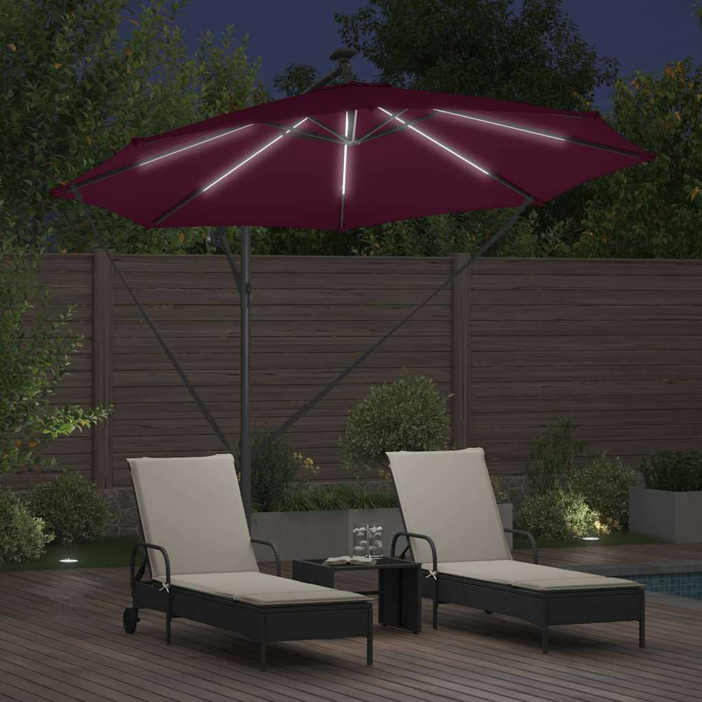 Suncobran S LED lampica Bordeaux Crvena 294 x 294 x 248 cm