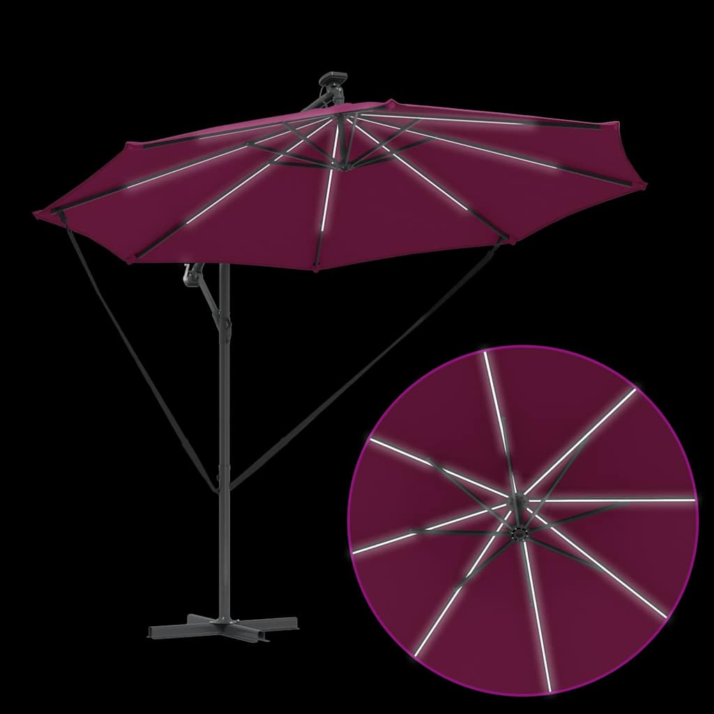 Suncobran S LED lampica Bordeaux Crvena 294 x 294 x 248 cm