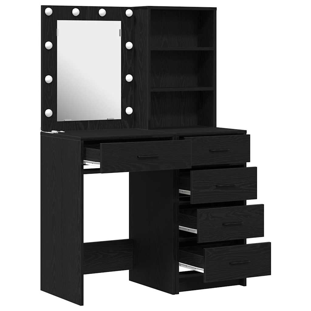 Toaletni stol 2 pcs Crna 50 x 41 x 135 cm Konstruirano drvo