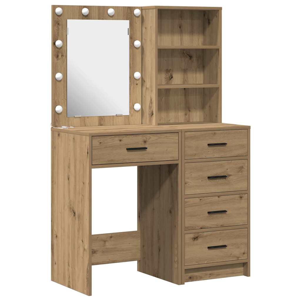 Toaletni stol 2 pcs Smeđa 50 x 41 x 135 cm Konstruirano drvo
