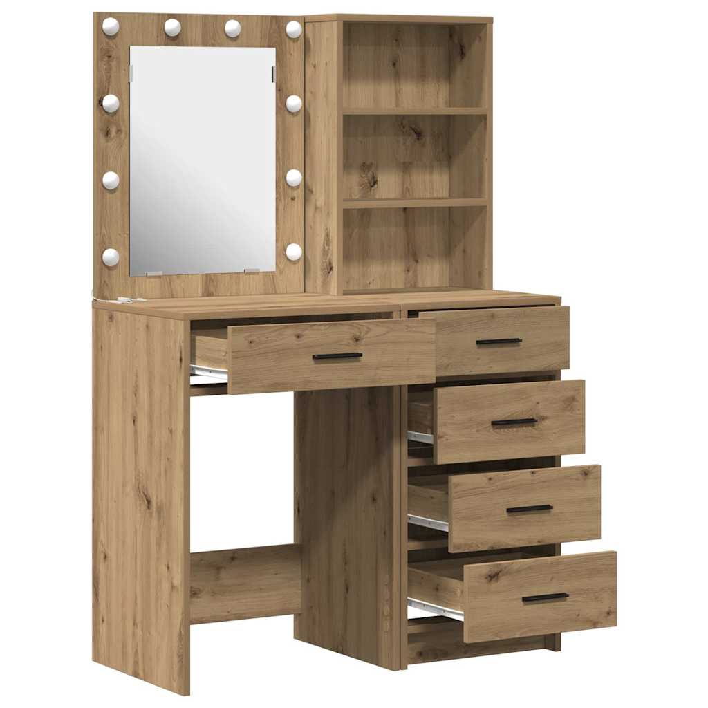 Toaletni stol 2 pcs Smeđa 50 x 41 x 135 cm Konstruirano drvo