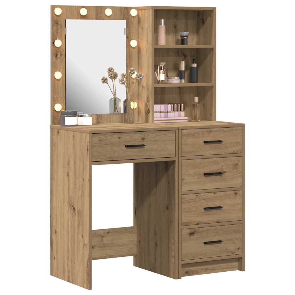 Toaletni stol 2 pcs Smeđa 50 x 41 x 135 cm Konstruirano drvo