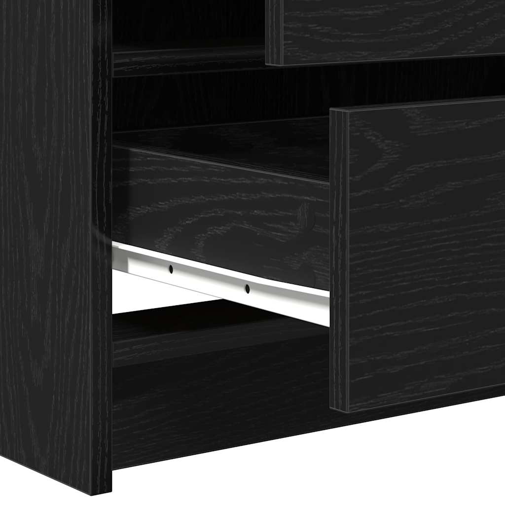 Toaletni stol s ladicama 3 pcs Crni hrast Konstruirano drvo