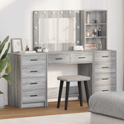 Toaletni stol s ladicama 3 pcs Siva Sonoma Konstruirano drvo