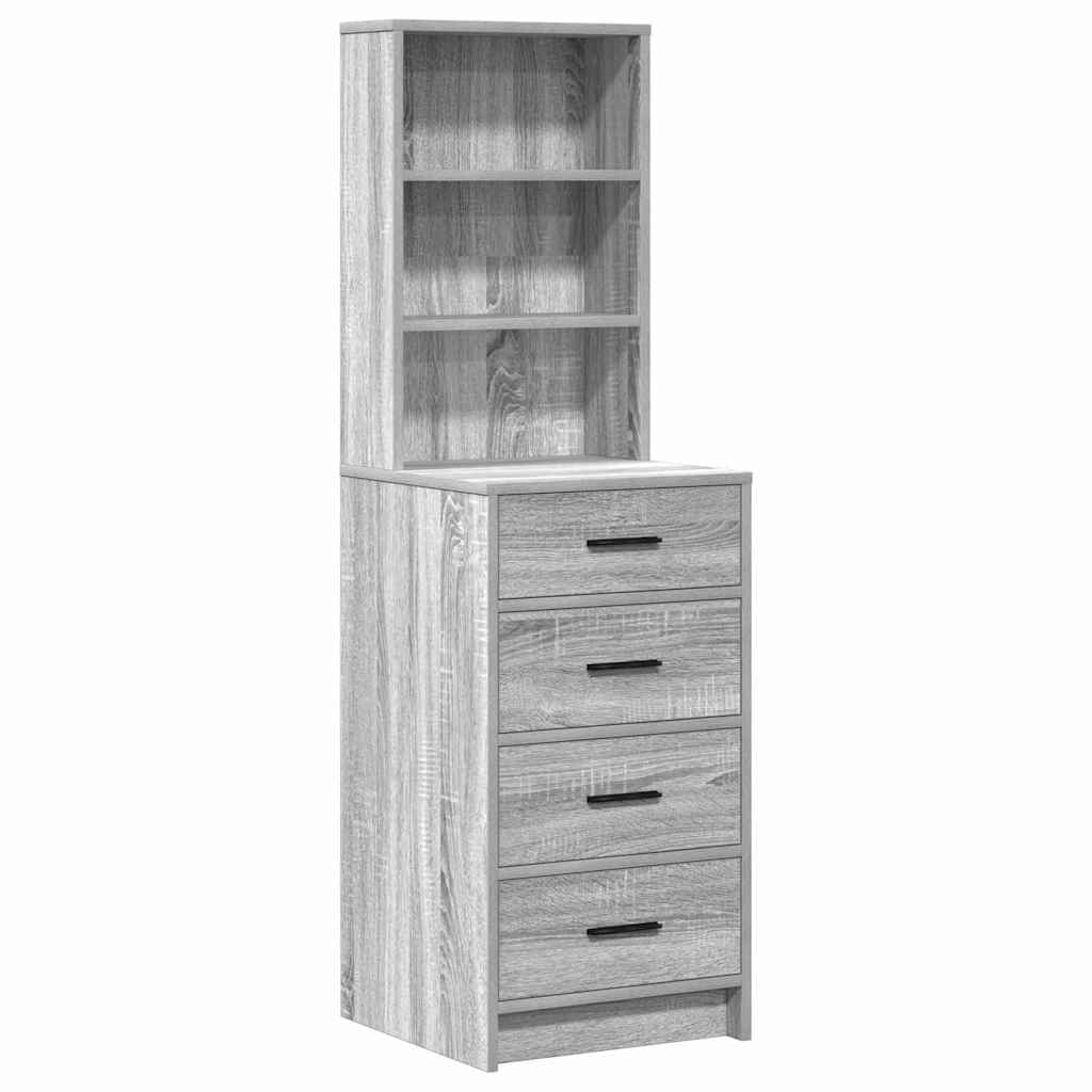 Toaletni stol s ladicama 3 pcs Siva Sonoma Konstruirano drvo
