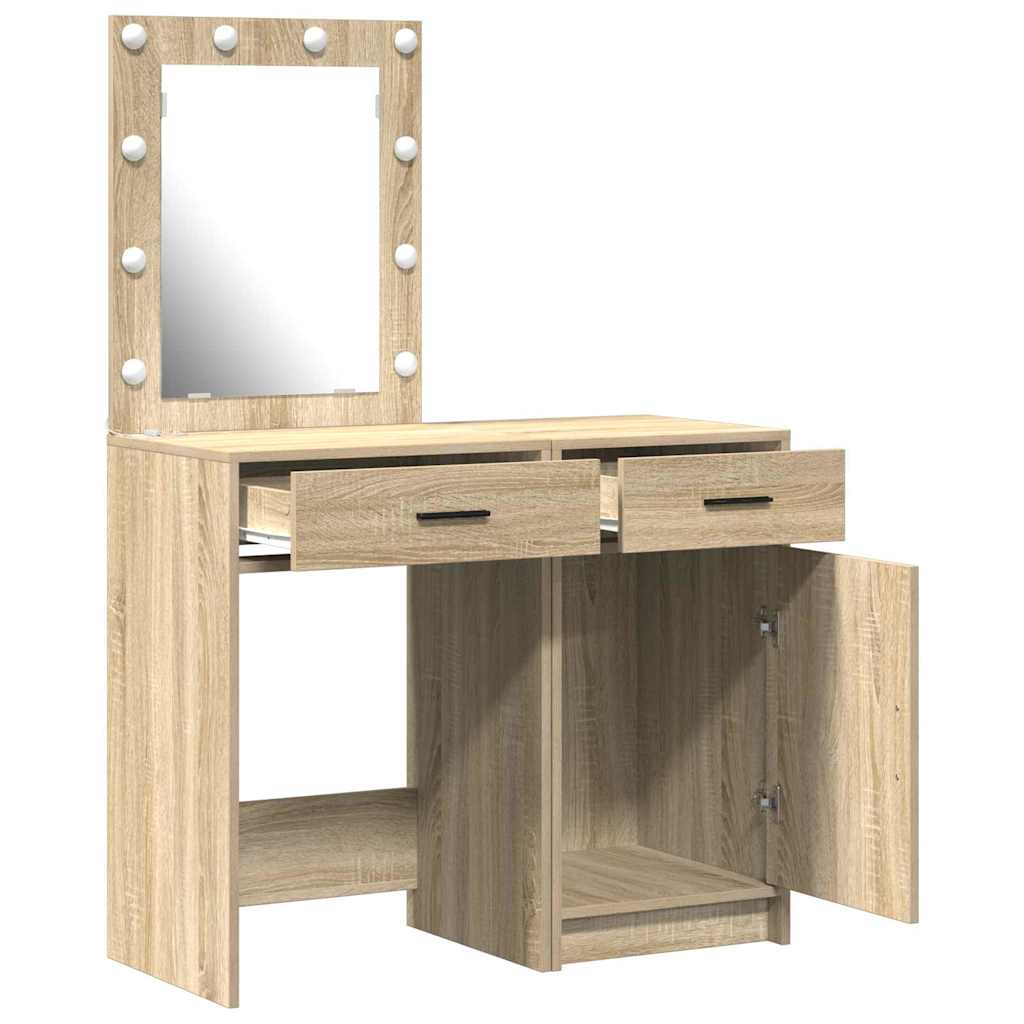 Toaletni stol 2 pcs Smeđa 50 x 41 x 135 cm Konstruirano drvo