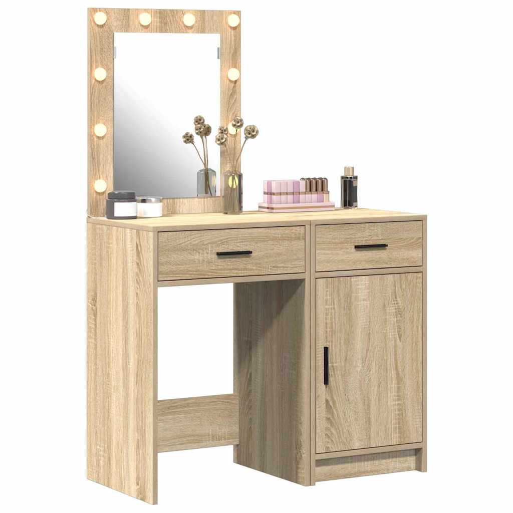Toaletni stol 2 pcs Smeđa 50 x 41 x 135 cm Konstruirano drvo