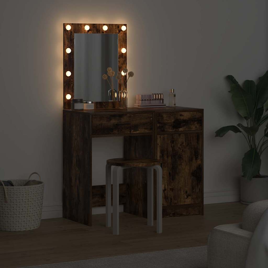 Toaletni stol 2 pcs Smeđa 50 x 41 x 135 cm Konstruirano drvo