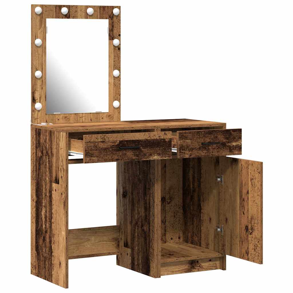 Toaletni stol 2 pcs Smeđa 50 x 41 x 135 cm Konstruirano drvo