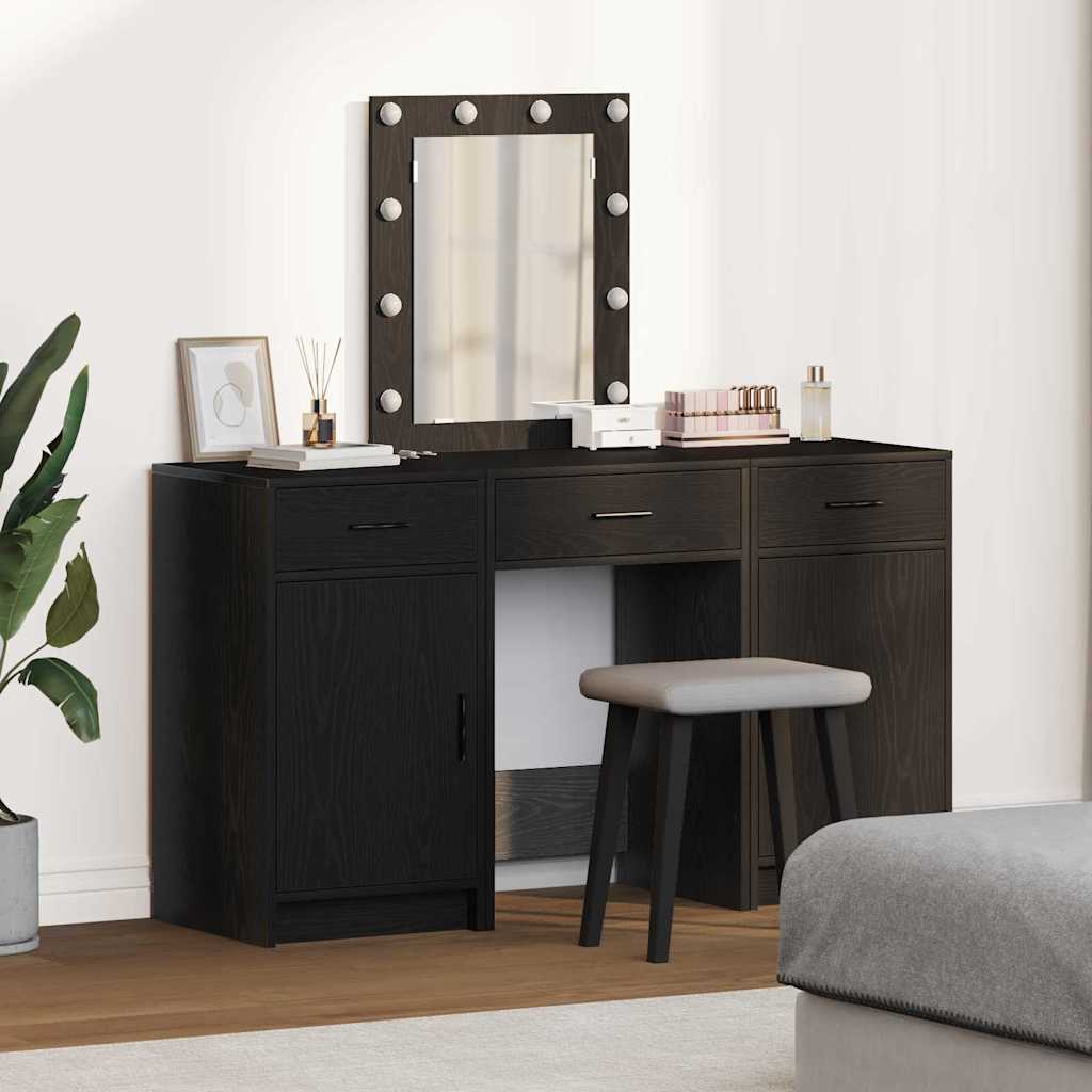 Toaletni stol s vratima Crna 50 x 41 x 135 cm Konstruirano drvo