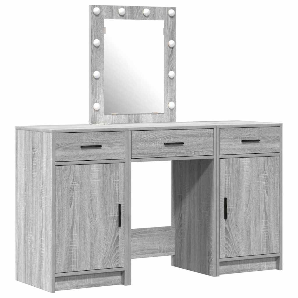 Toaletni stol s vratima Siva 50 x 41 x 135 cm Konstruirano drvo