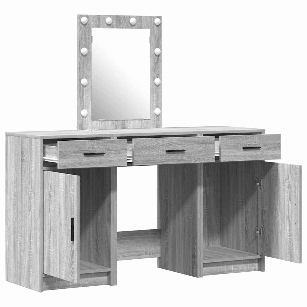 Toaletni stol s vratima Siva 50 x 41 x 135 cm Konstruirano drvo