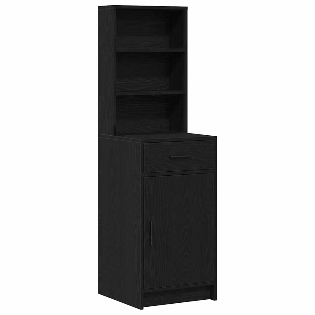 Toaletni stol s zrcalnim svjetlima 2 pcs Crna Konstruirano drvo