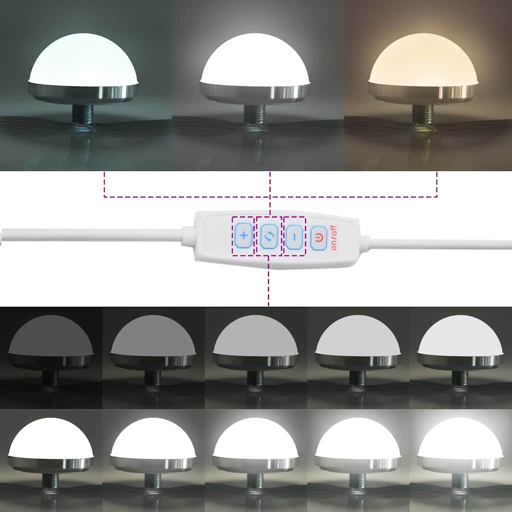 Set stola za oblačenje s LED s ladicama 2 pcs Dimljeni hrast