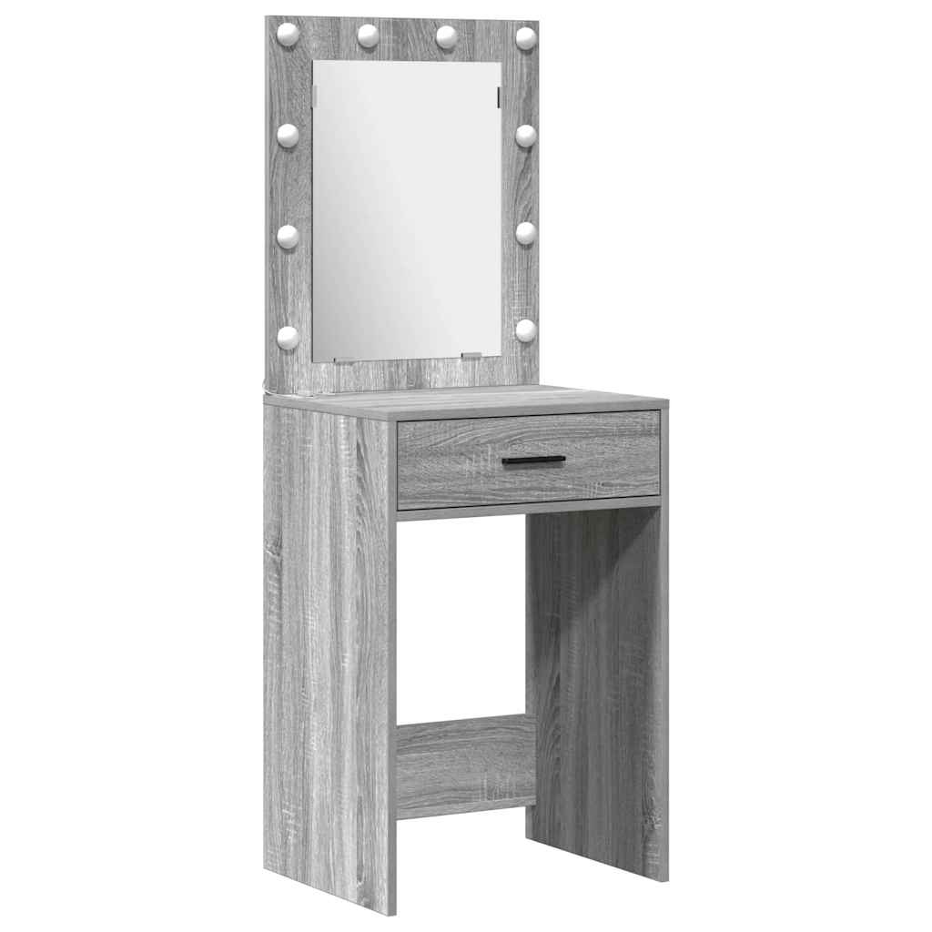 Set stola za oblačenje s LED s ladicama 2 pcs Siva Sonoma
